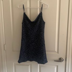 Mini Princess Polly Navy blue polka dot dress